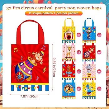 バッグ party bag Amazon.com: Photect 32 Pcs Circus Carnival Party Favor Bags